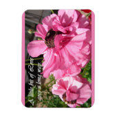 Inspirerend Citaat Roze Floral Magneet (Verticaal)