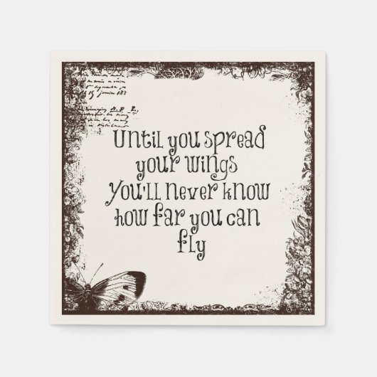 Inspirerend citaat: Spreid je vleugels uit en vlie Servetten (Voorkant)