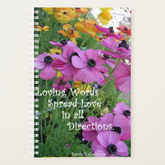 Inspirerend Citaat Spring Floral Flower Garden Planner (Voorkant)