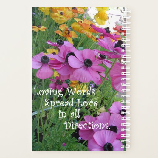 Inspirerend Citaat Spring Floral Flower Garden Planner (Achterkant)