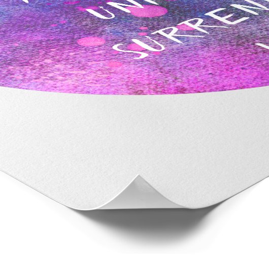 inspirerend citaat van de paarse waterverf Lao Tzu Poster (Hoek)