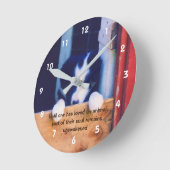 Inspirerend citaat van de papaverdieren ronde klok (Hoek)