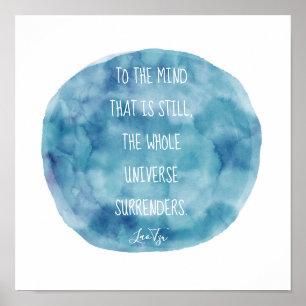 inspirerend citaat van Lao Tzu over blauwe waterve Poster