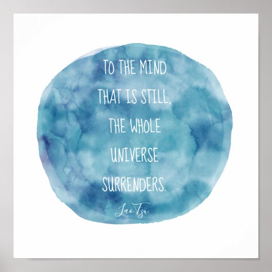 inspirerend citaat van Lao Tzu over blauwe waterve Poster (Voorkant)