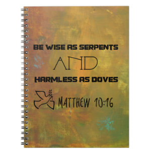 Inspirerend citaat van Matthew 10:16 Notitieboek