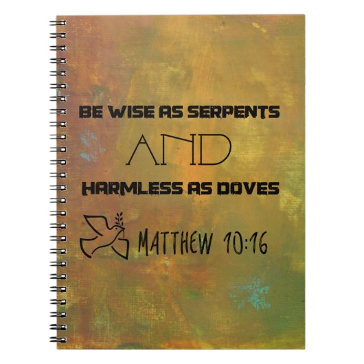 Inspirerend citaat van Matthew 10:16 Notitieboek (Voorkant)