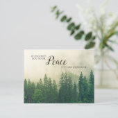 Inspirerend citaat van Mountain Forest Fog Peace Briefkaart (Staand voorkant)