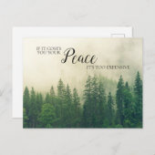 Inspirerend citaat van Mountain Forest Fog Peace Briefkaart (Voorkant / Achterkant)