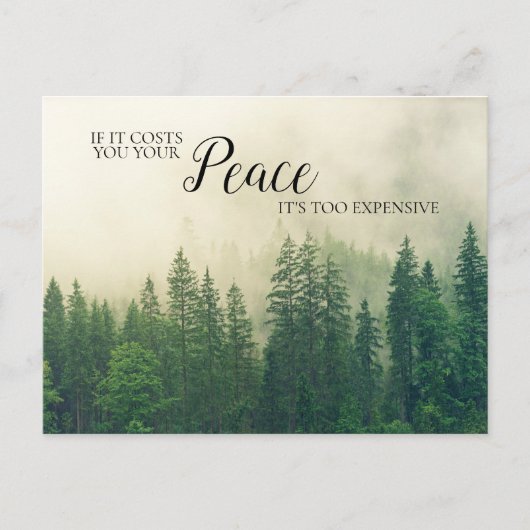 Inspirerend citaat van Mountain Forest Fog Peace Briefkaart (Voorkant)