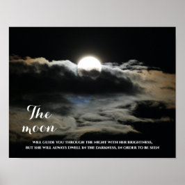 Inspirerend citaat voor Dark Sky Full Moon Poster