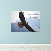 Inspirerend citaat voor opzwellen Bald Eagle Canvas Afdruk (Insitu (Houten vloer))