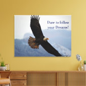 Inspirerend citaat voor opzwellen Bald Eagle Canvas Afdruk (Insitu (Woonkamer))
