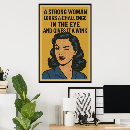 Inspirerend citaat voor vrouwen poster (Thuiskantoor)