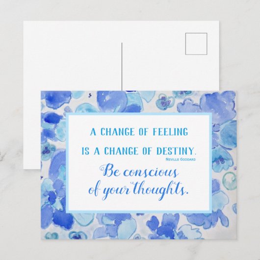 Inspirerend Citaat Wet van het Briefkaart van de A (Voorkant / Achterkant)