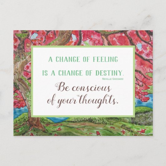 Inspirerend Citaat Wet van het Briefkaart van de A (Voorkant)