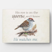 Inspirerend citaat Zijn oog staat op de loer Fotoplaat (voorkant)