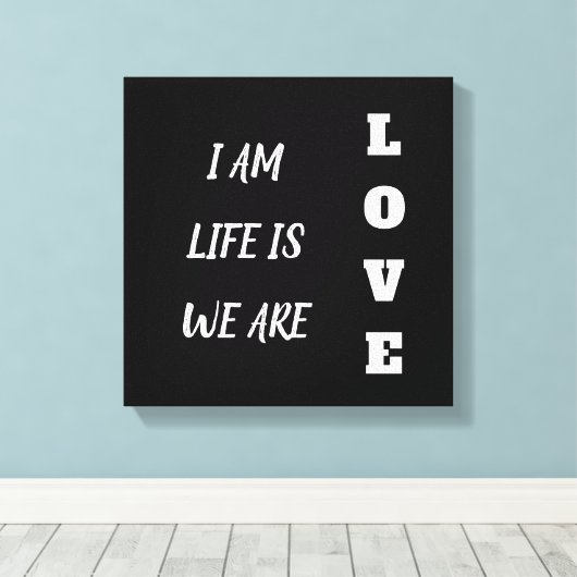 Inspirerend Citaat Zwarte en Witte Typografie Canvas Afdruk (Insitu (Houten vloer))