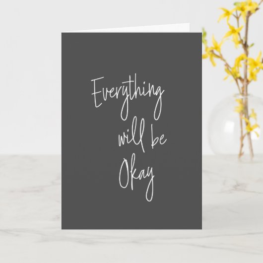 Inspirerend citaatminimalistisch zwart witscript kaart (Gele Bloem)