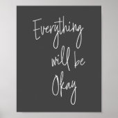 Inspirerend citaatminimalistisch zwart witscript poster (Voorkant)