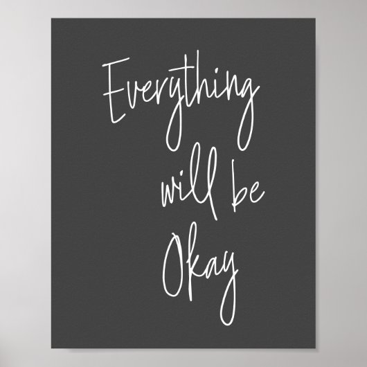 Inspirerend citaatminimalistisch zwart witscript poster (Voorkant)