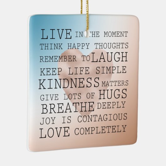 Inspirerend citaten Blauw Bruin Blush Heart Keramisch Ornament (Rechts)