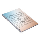 Inspirerend citaten Blauwe Bruine Ombre Notitieboek (Rechterzijde)