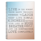 Inspirerend citaten Blauwe Bruine Ombre Notitieboek (Voorkant)