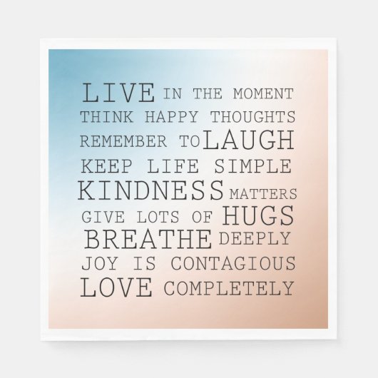 Inspirerend citaten Blauwe Bruine Ombre Servet (Voorkant)