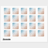 Inspirerend citaten Blauwe Bruine Ombre Vierkante Sticker (Vel)