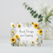 Inspirerend citaten Geel Witte Zonnebloemen Briefkaart (Staand voorkant)