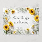 Inspirerend citaten Geel Witte Zonnebloemen Briefkaart (Voorkant)