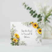 Inspirerend citaten Goedheid Gele bloemen Briefkaart (Staand voorkant)