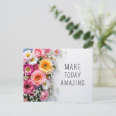 Inspirerend citaten Kleurrijke Bloemen Briefkaart (Staand voorkant)