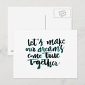 Inspirerend citaten: Laten we onze dromen laten ko Briefkaart (Voorkant / Achterkant)