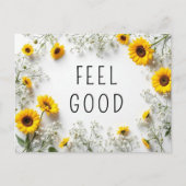 Inspirerend citaten voelen goed geel aan briefkaart (Voorkant)