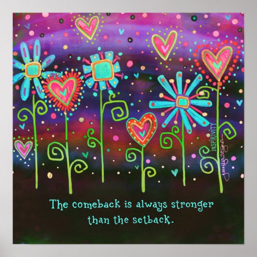 Inspirerend comeback Sterkere Quote Inspirivity Poster (Voorkant)
