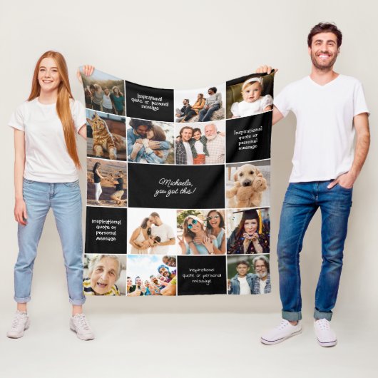 Inspirerend Comfort Aangepaste Berichten & 14-Foto Fleece Deken (In situ)