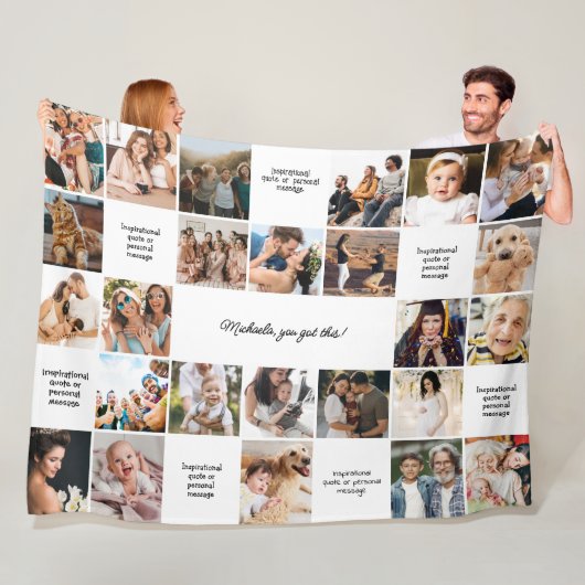 Inspirerend Comfort Aangepaste Berichten & 25 Foto Fleece Deken (In situ)