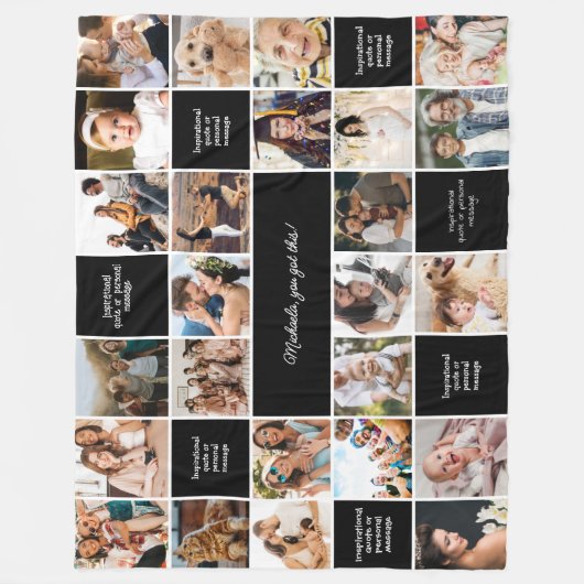 Inspirerend Comfort Aangepaste Berichten & 25 Foto Fleece Deken (Voorkant)