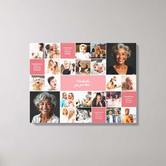 Inspirerend Comfort Custom Text 22-Photo Collage Canvas Afdruk (Voorkant)