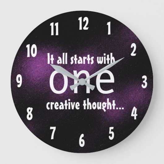 Inspirerend Creatief Donker Paars Ontwerp van het  Grote Klok (Voorkant)