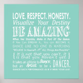 Inspirerend Dance Quottes Poster - Aqua (Voorkant)