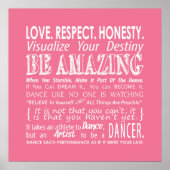 Inspirerend Dance Quottes Poster - Roze (Voorkant)