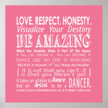Inspirerend Dance Quottes Poster - Roze