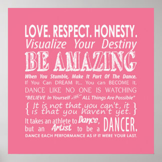 Inspirerend Dance Quottes Poster - Roze