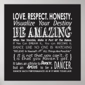 Inspirerend Dance Quottes Poster - Zwart (Voorkant)