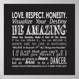 Inspirerend Dance Quottes Poster - Zwart