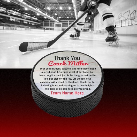 Inspirerend dank je coach voor Ice Hockey Rink Puck