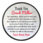 Inspirerend dank je coach voor Ice Hockey Rink Puck (Voorkant)