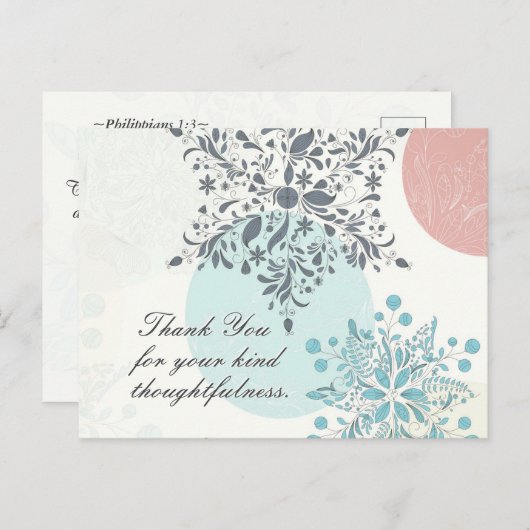 Inspirerend Dank u Schrift,  Bloem Briefkaart (Voorkant / Achterkant)